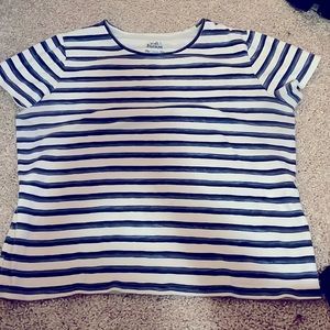Blue and white striped tee